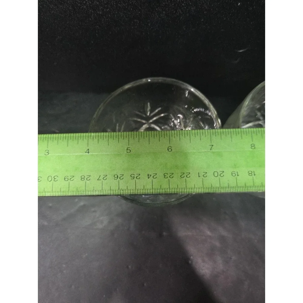 Anchor Hocking Fleur Whsikey Glasses, Set of 2, Clear Fan Design Flat Tumblers‎
